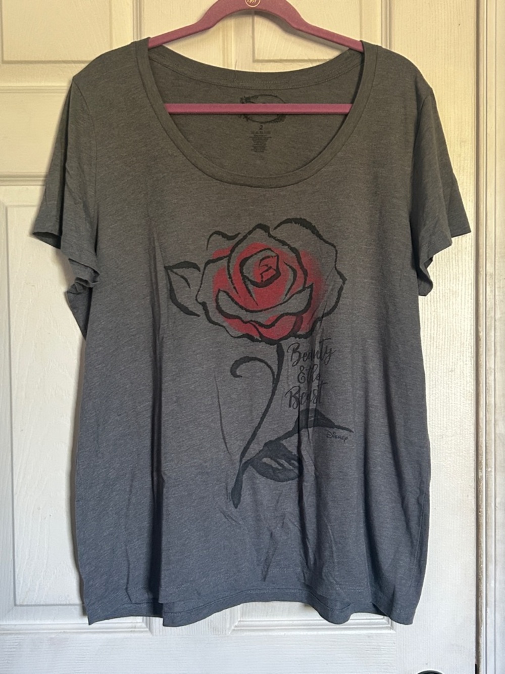 torrid Gray Tee with Red Rose Graphic